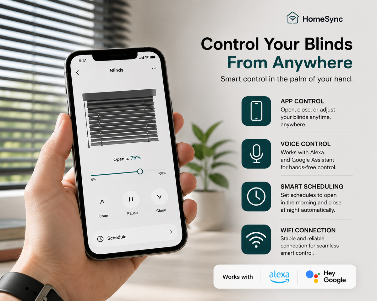HomeSync™ Smart Blind Motor | Automate Your Existing Blinds