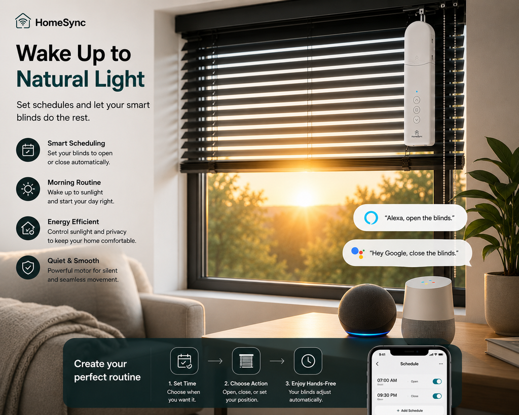 HomeSync™ Smart Blind Motor | Automate Your Existing Blinds