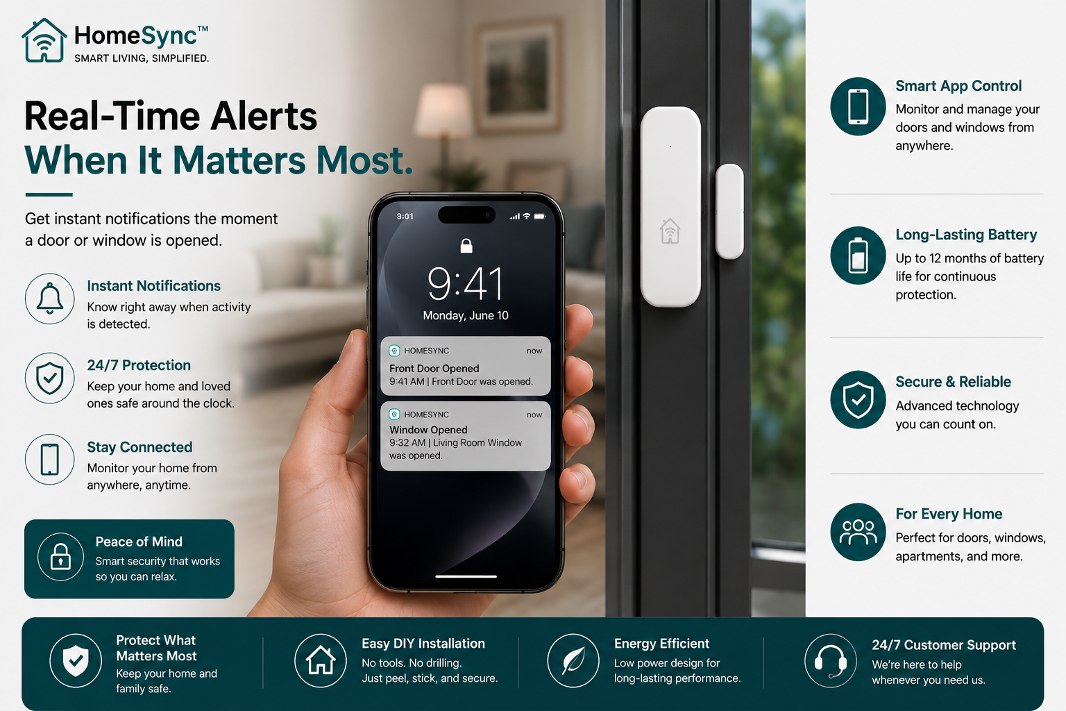 HomeSync™ SecureSense Door & Window Sensor