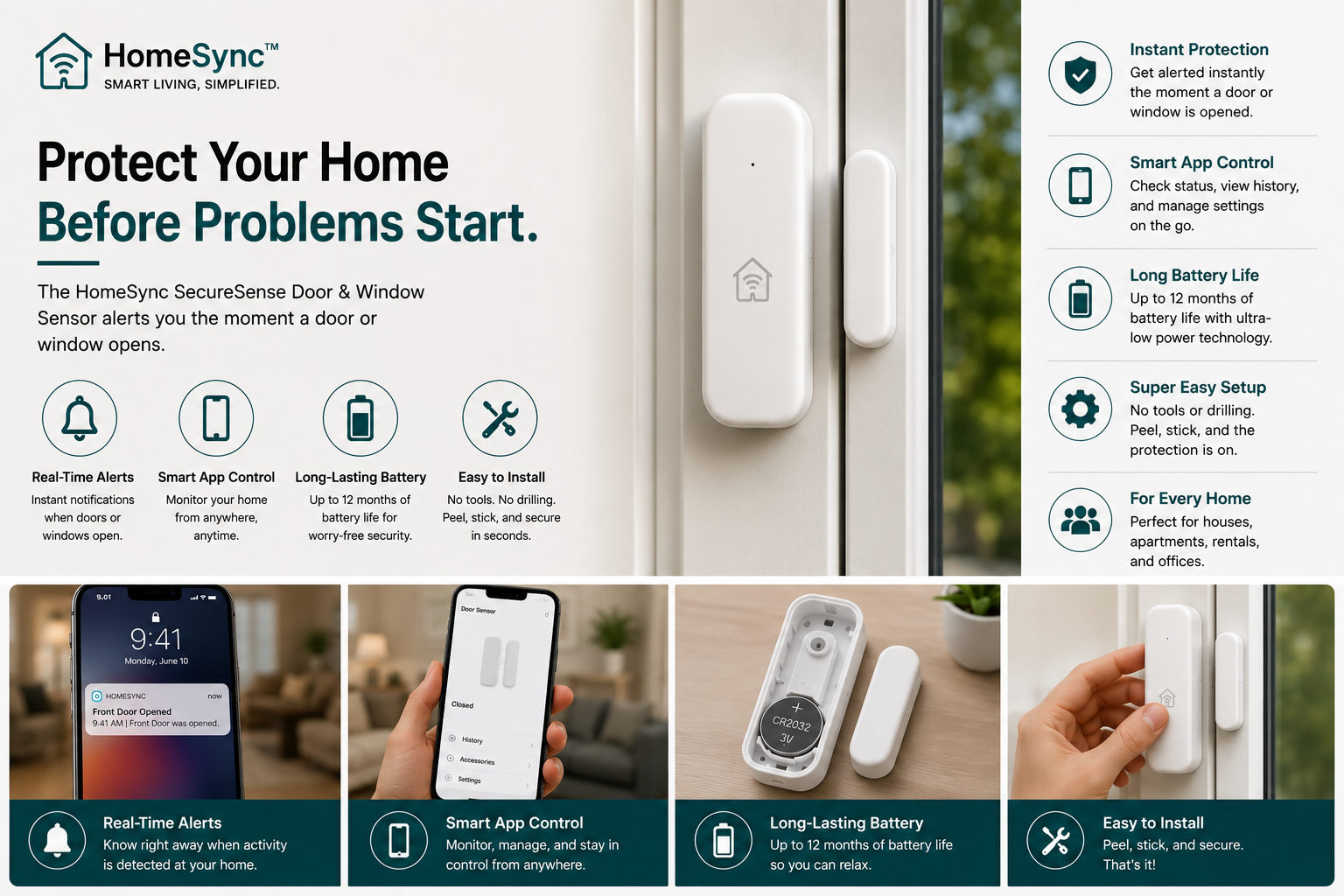 HomeSync™ SecureSense Door & Window Sensor