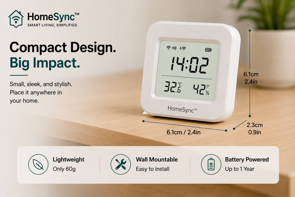 HomeSync™ ClimateSense Smart Temperature & Humidity Sensor