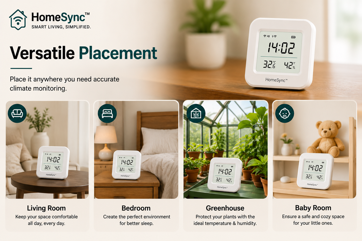 HomeSync™ ClimateSense Smart Temperature & Humidity Sensor