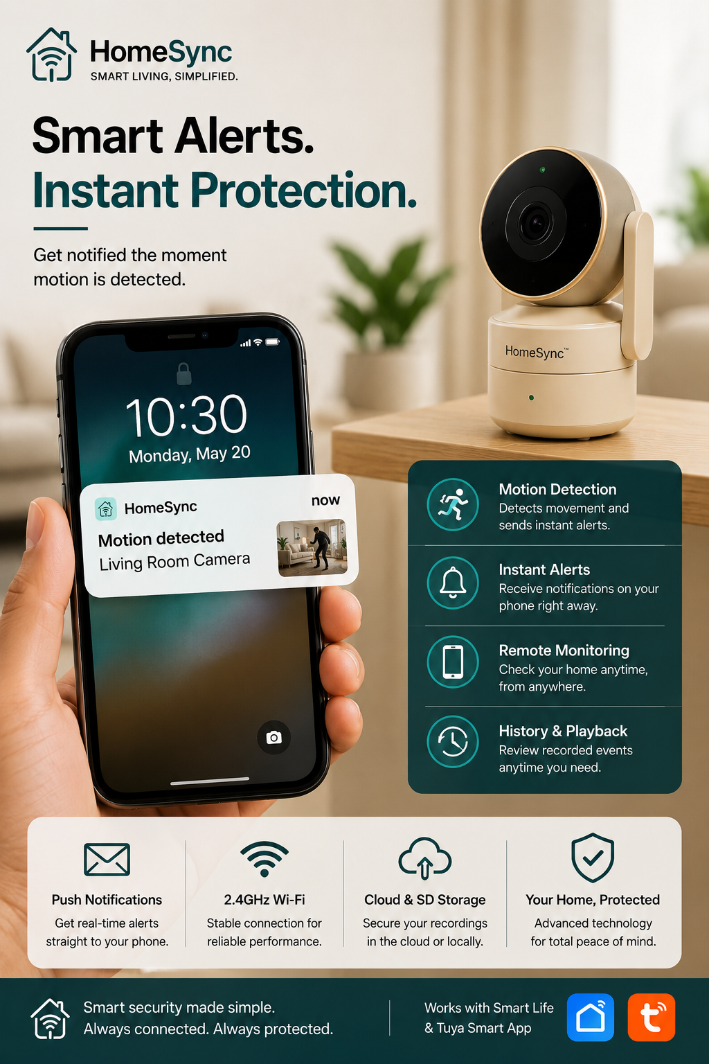 HomeSync Smart Wi-Fi Indoor Security Camera