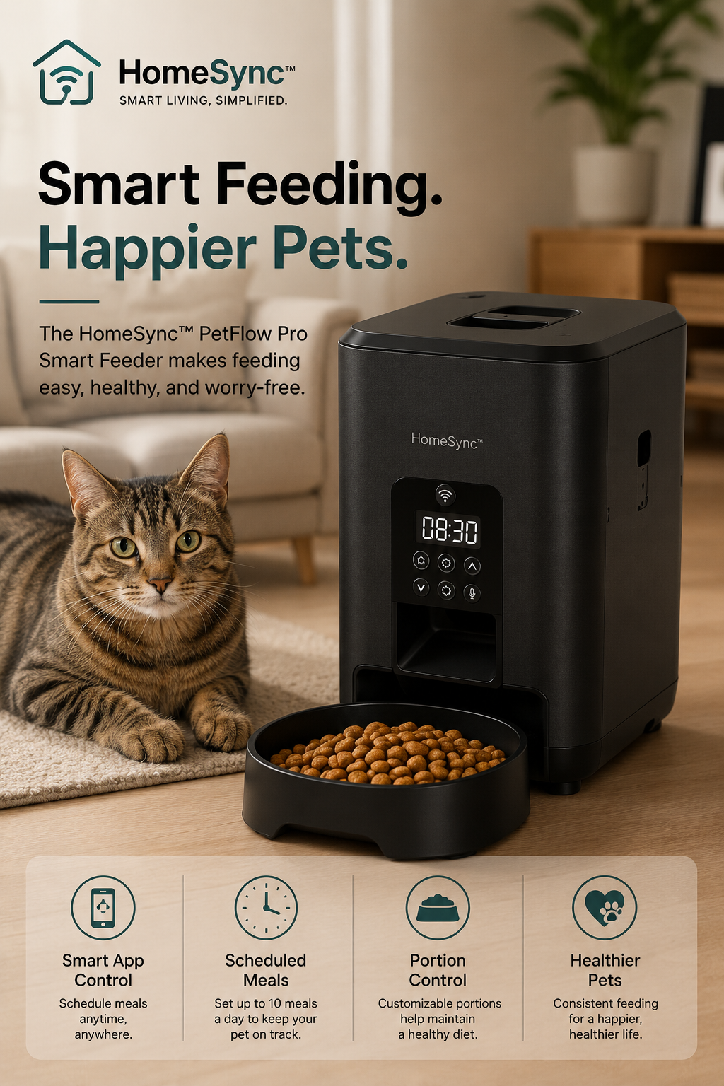 HomeSync™ PetFlow Pro Smart Feeder