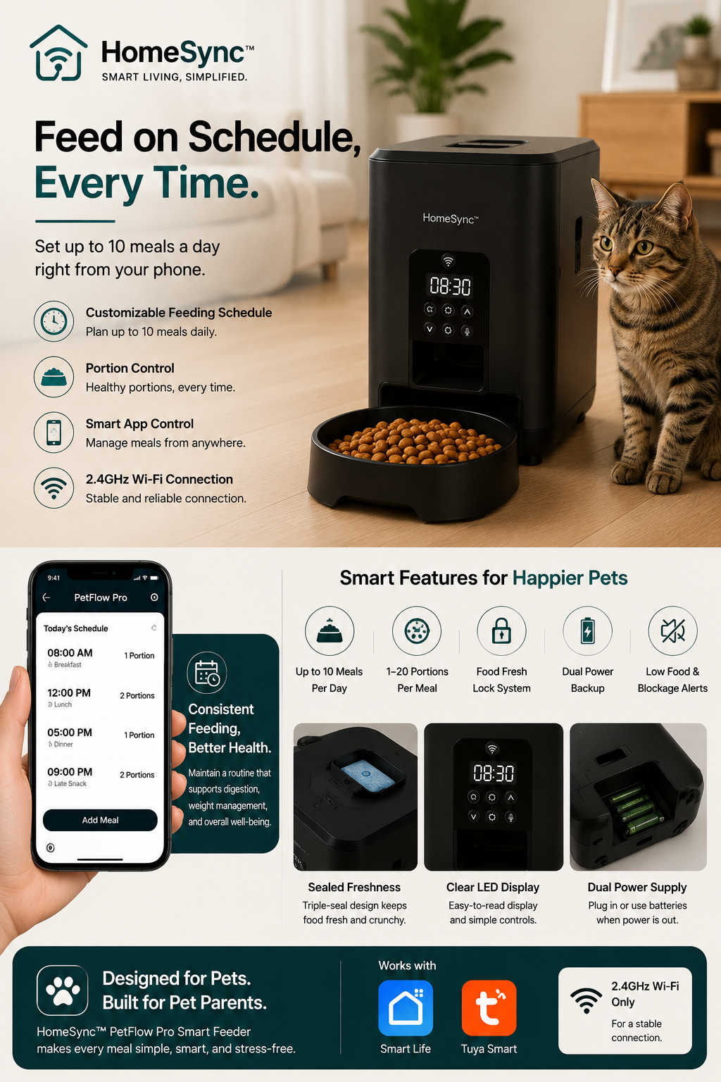 HomeSync™ PetFlow Pro Smart Feeder