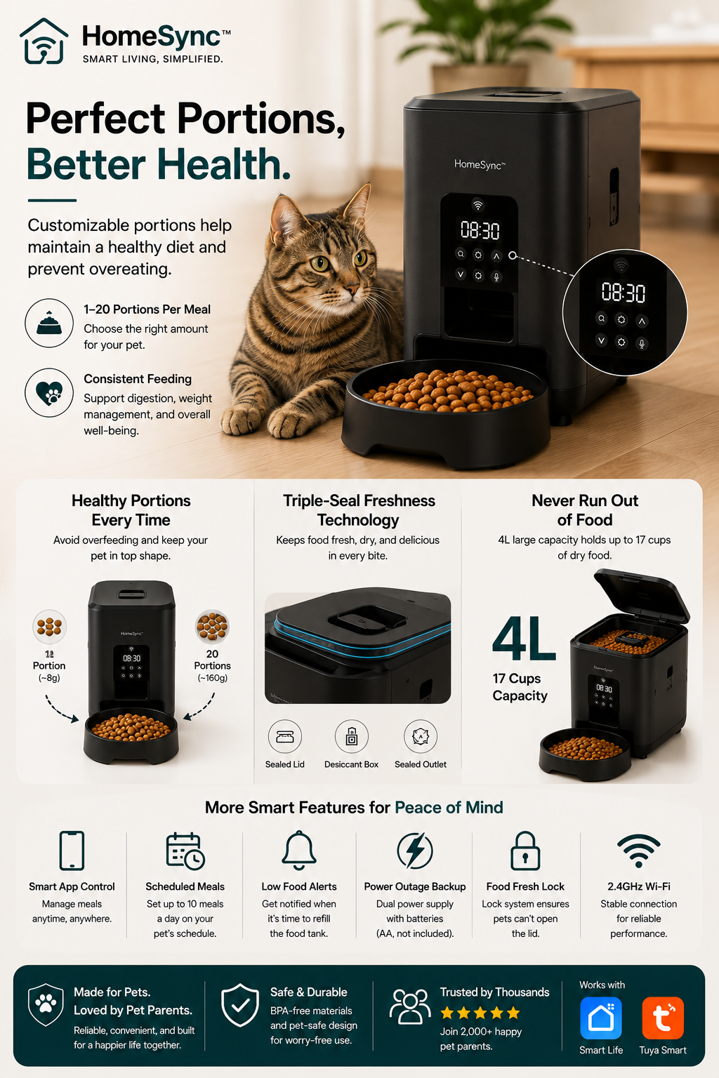 HomeSync™ PetFlow Pro Smart Feeder