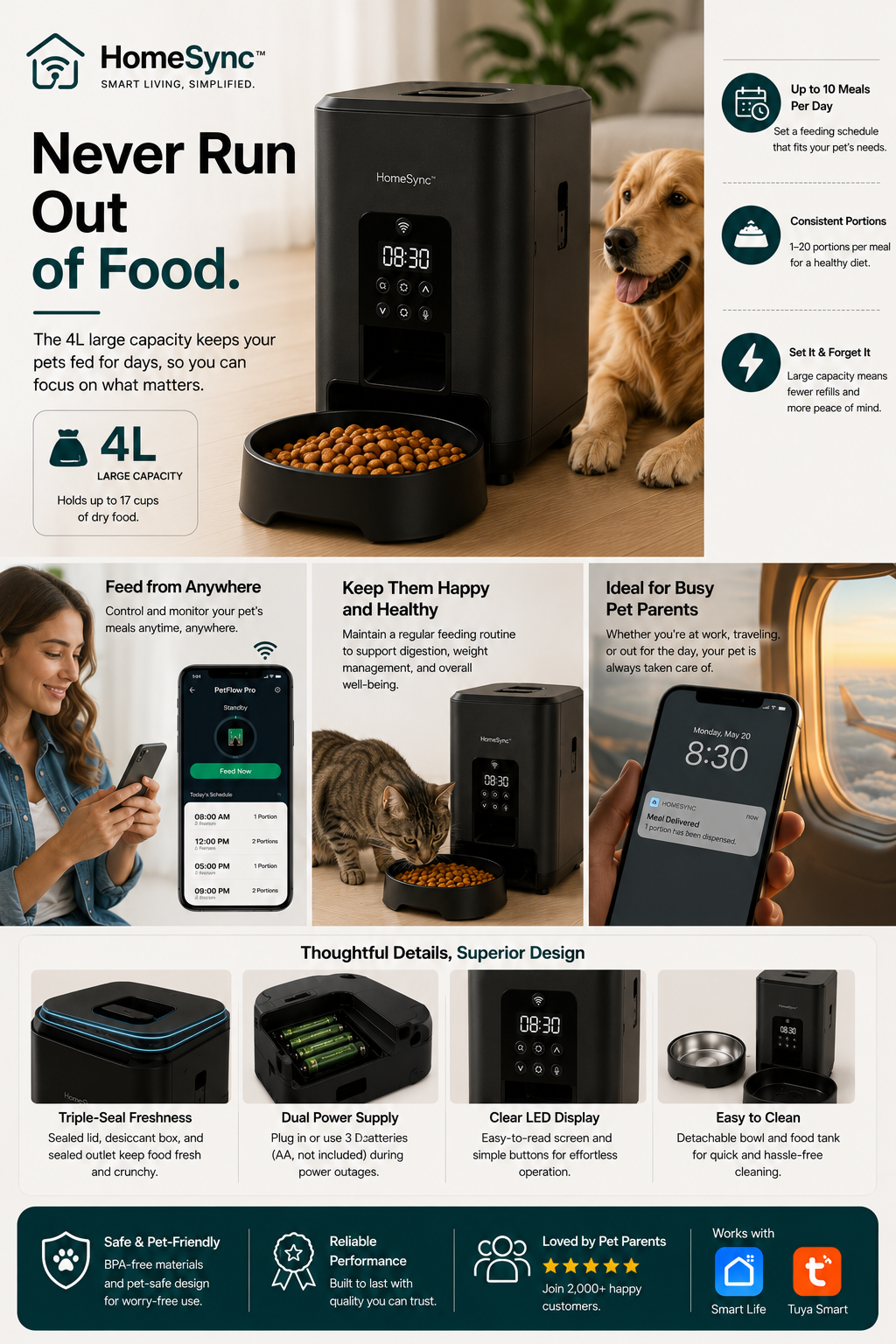 HomeSync™ PetFlow Pro Smart Feeder