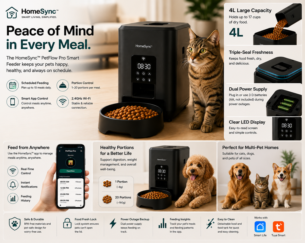 HomeSync™ PetFlow Pro Smart Feeder