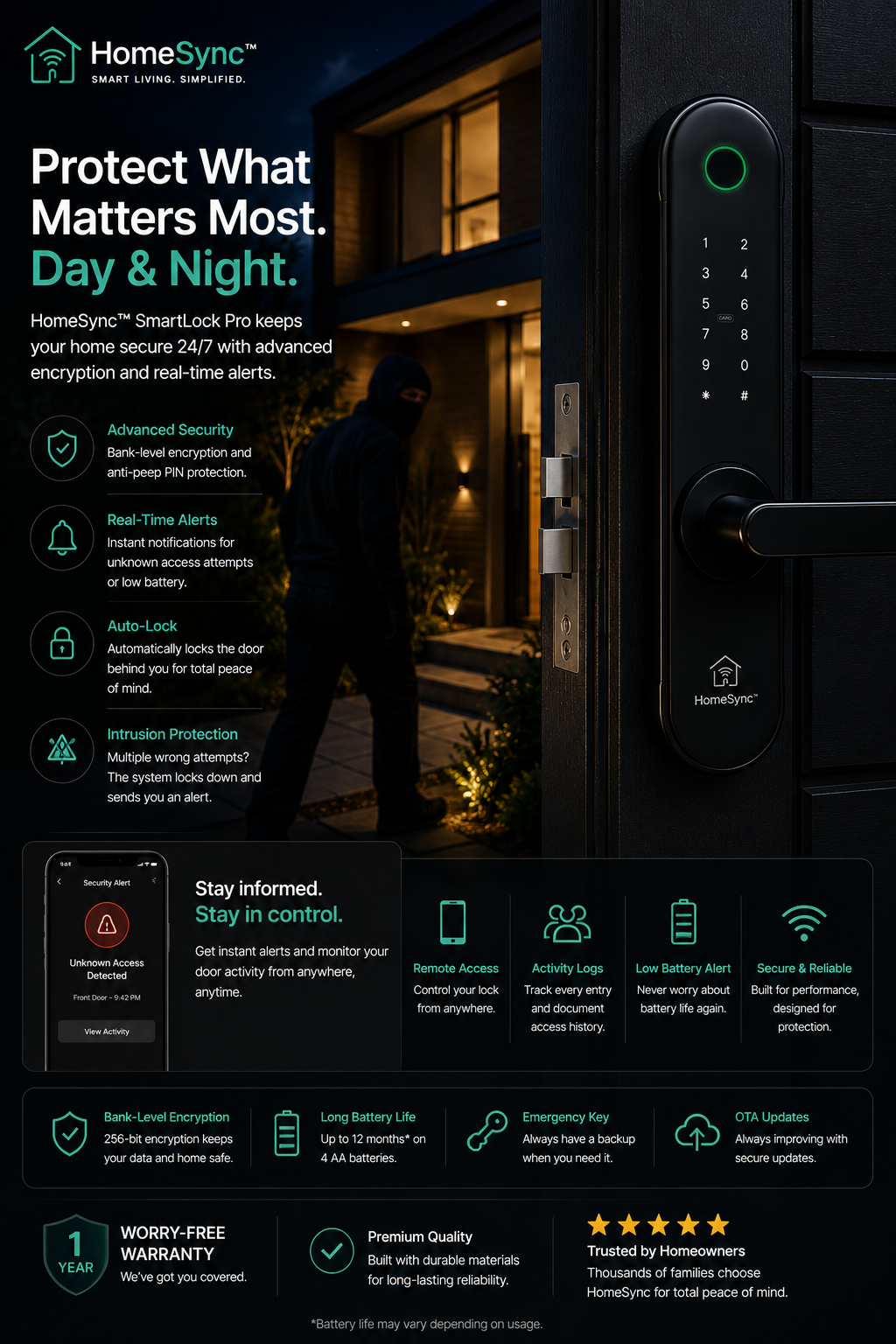 HomeSync™ SmartLock Pro – Smart Door Lock