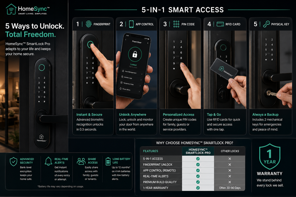 HomeSync™ SmartLock Pro – Smart Door Lock